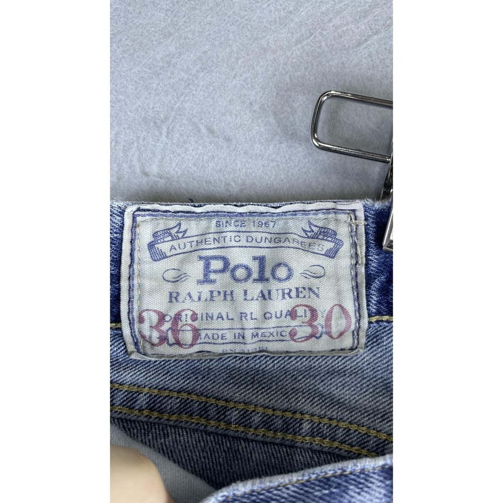 Polo Ralph Lauren Jeans Mens 36x30 Blue Medium Wash Straight Leg Denim Pants - Picture 3 of 10